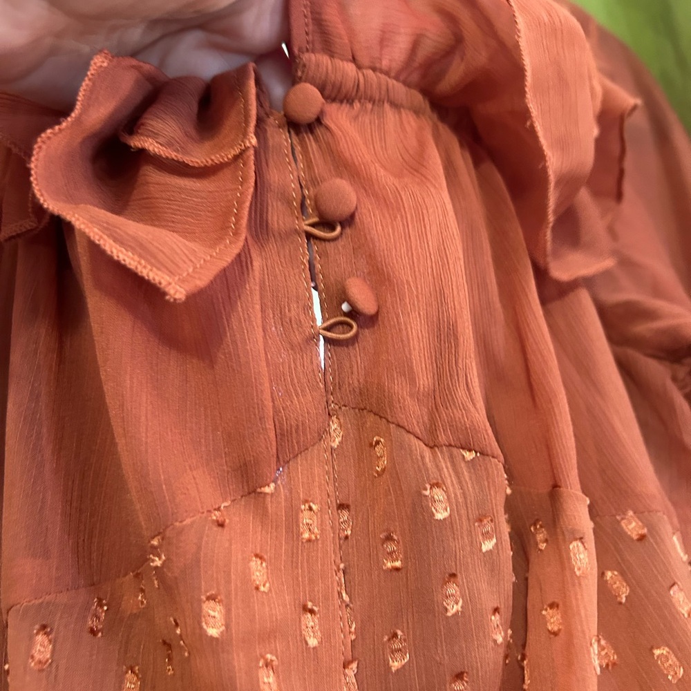 ASOS Ruffled Maxi Dress in Rust - Picture 7 of 7